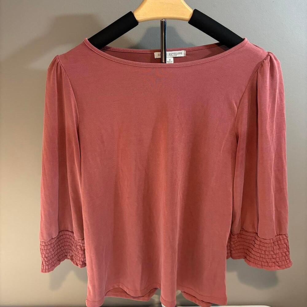 Green Envelope Salmon Blouse (S)